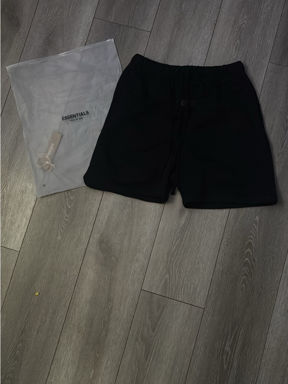 ESSENTIALS Men’s Black Athletic Sweat Shorts